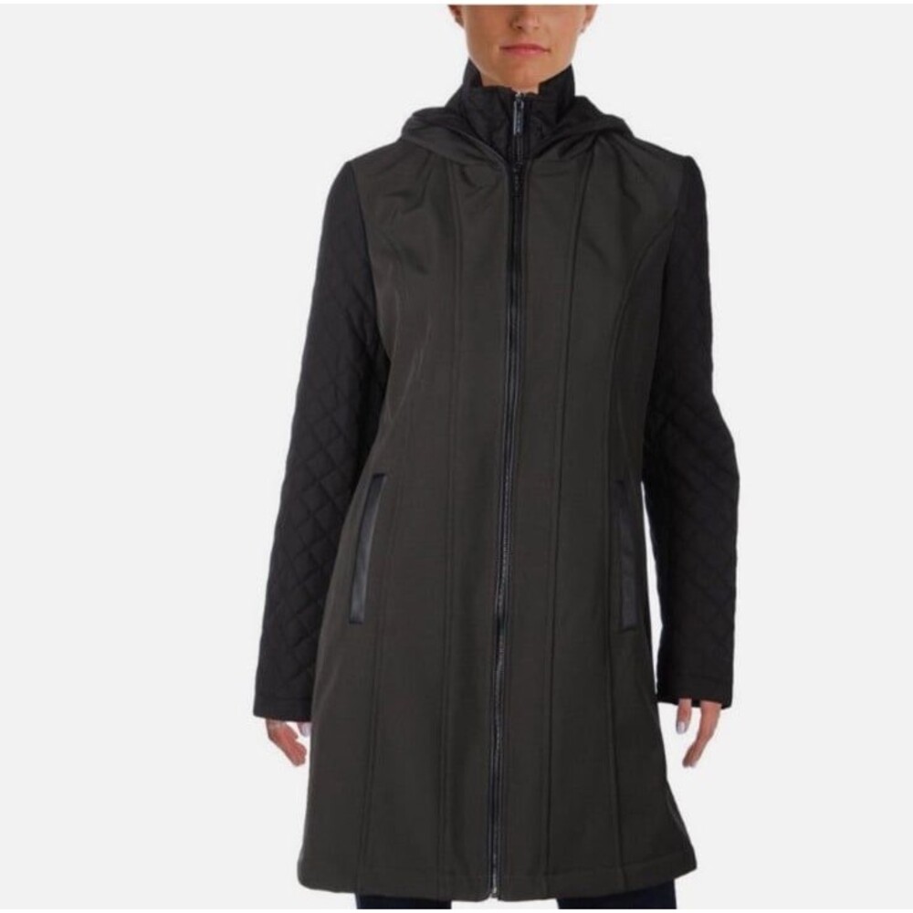 Michael Kors long coat jacket waterproof quilted sleeve hooded